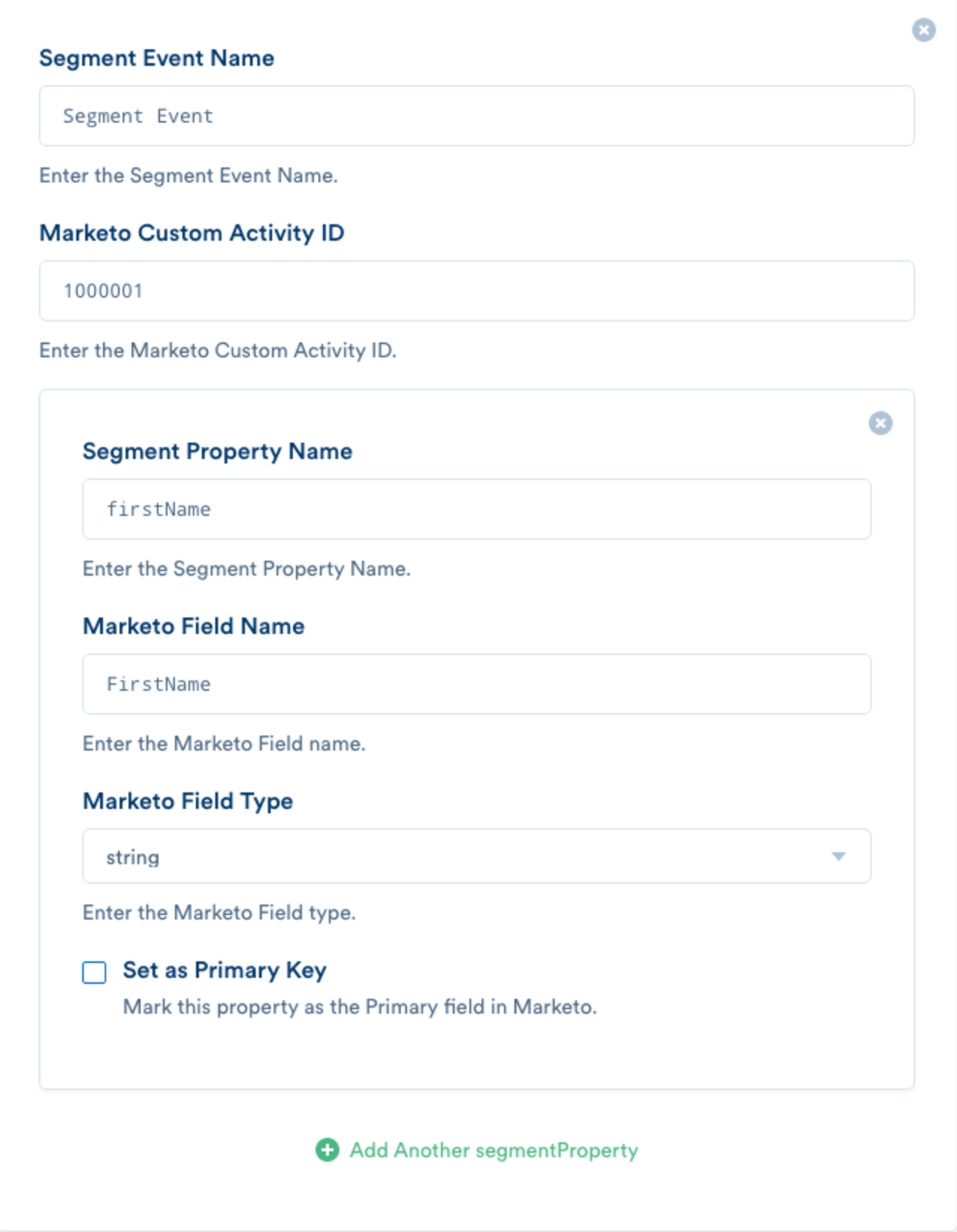 A screenshot of the Destination Settings page in Segment for the Marketo v2 Destination.